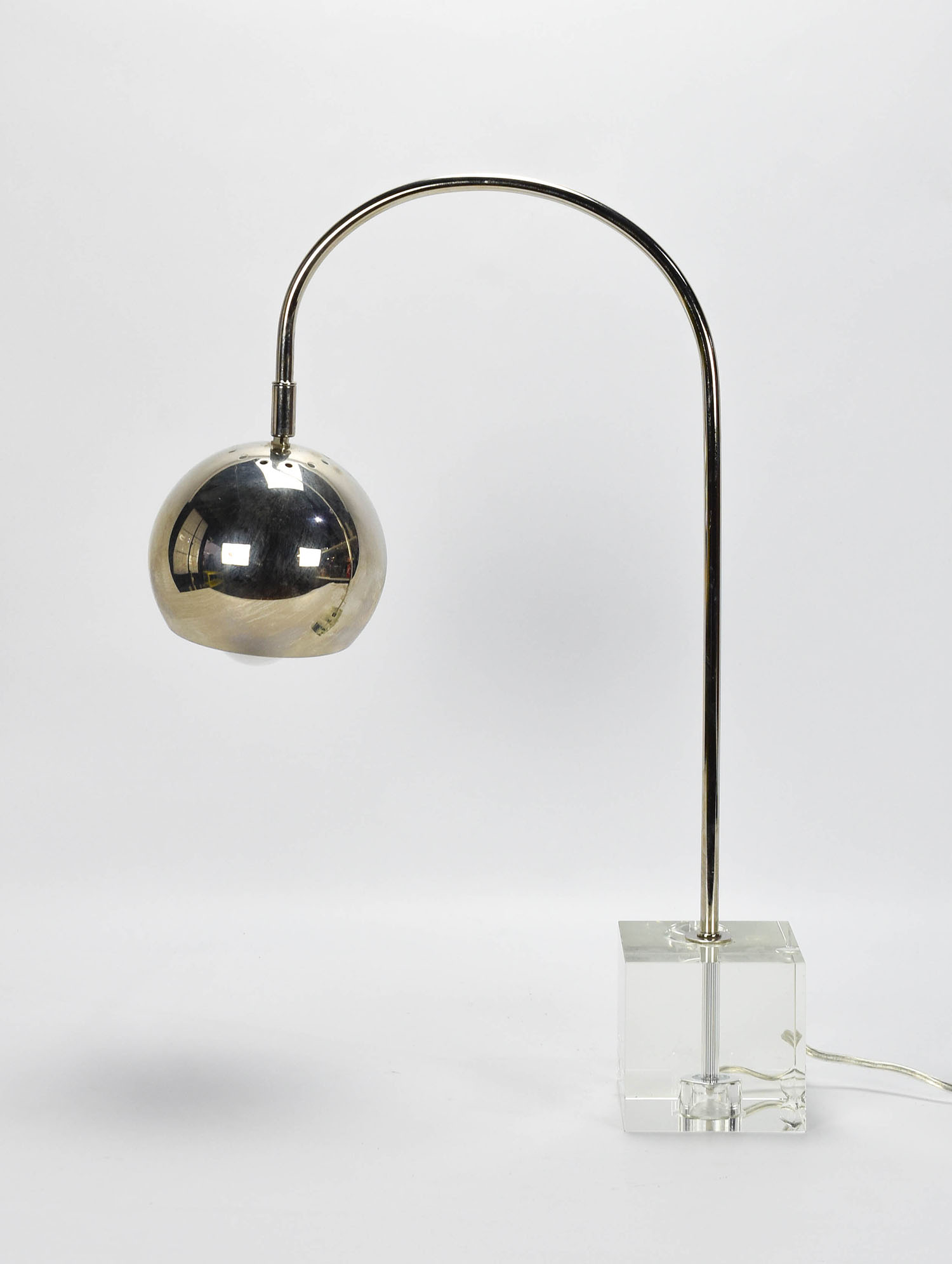 Modernist Glass Chrome Table Lamp aftr Regina Andrew