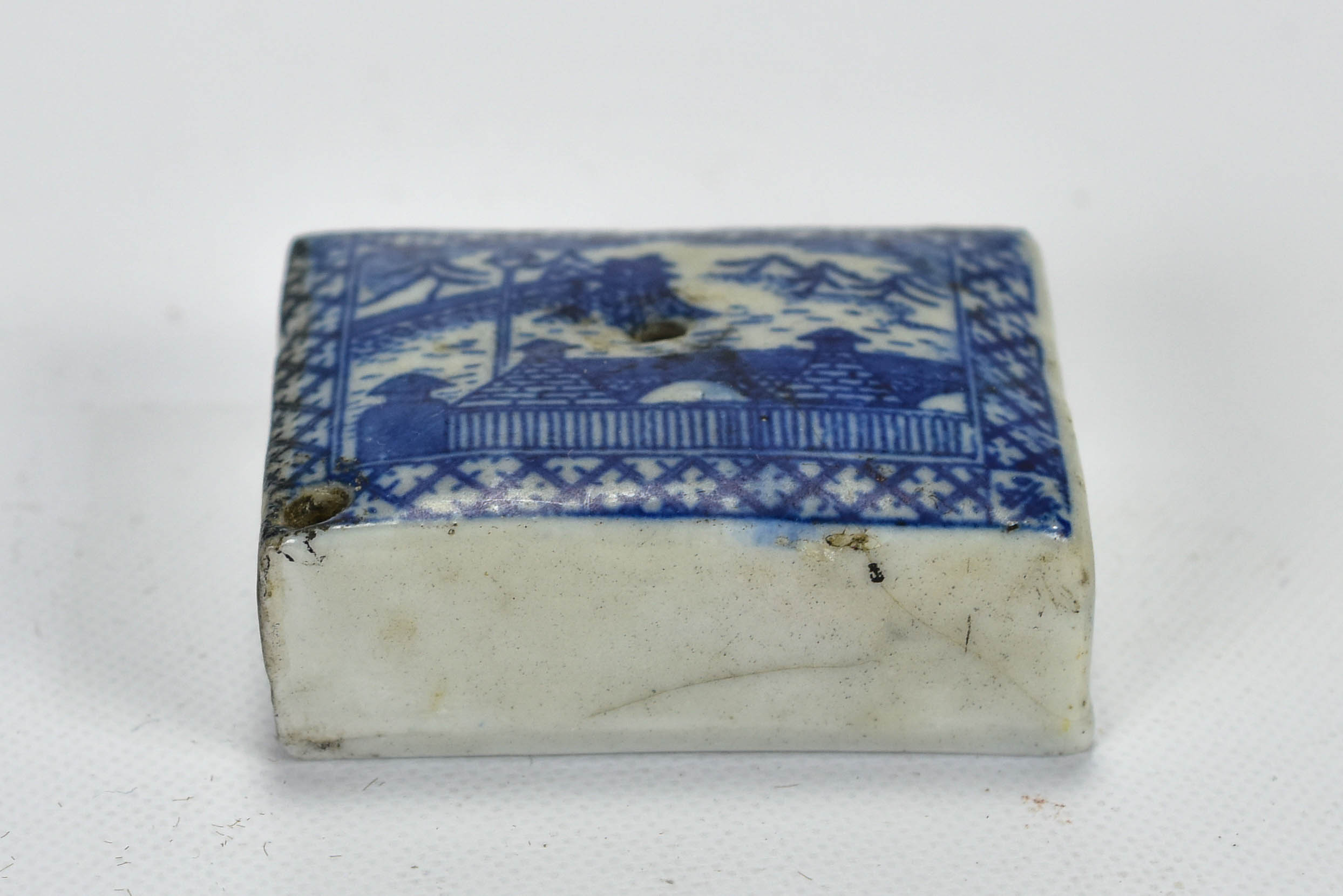 Antique Japanese Blue & White Porcelain Ink Dropper