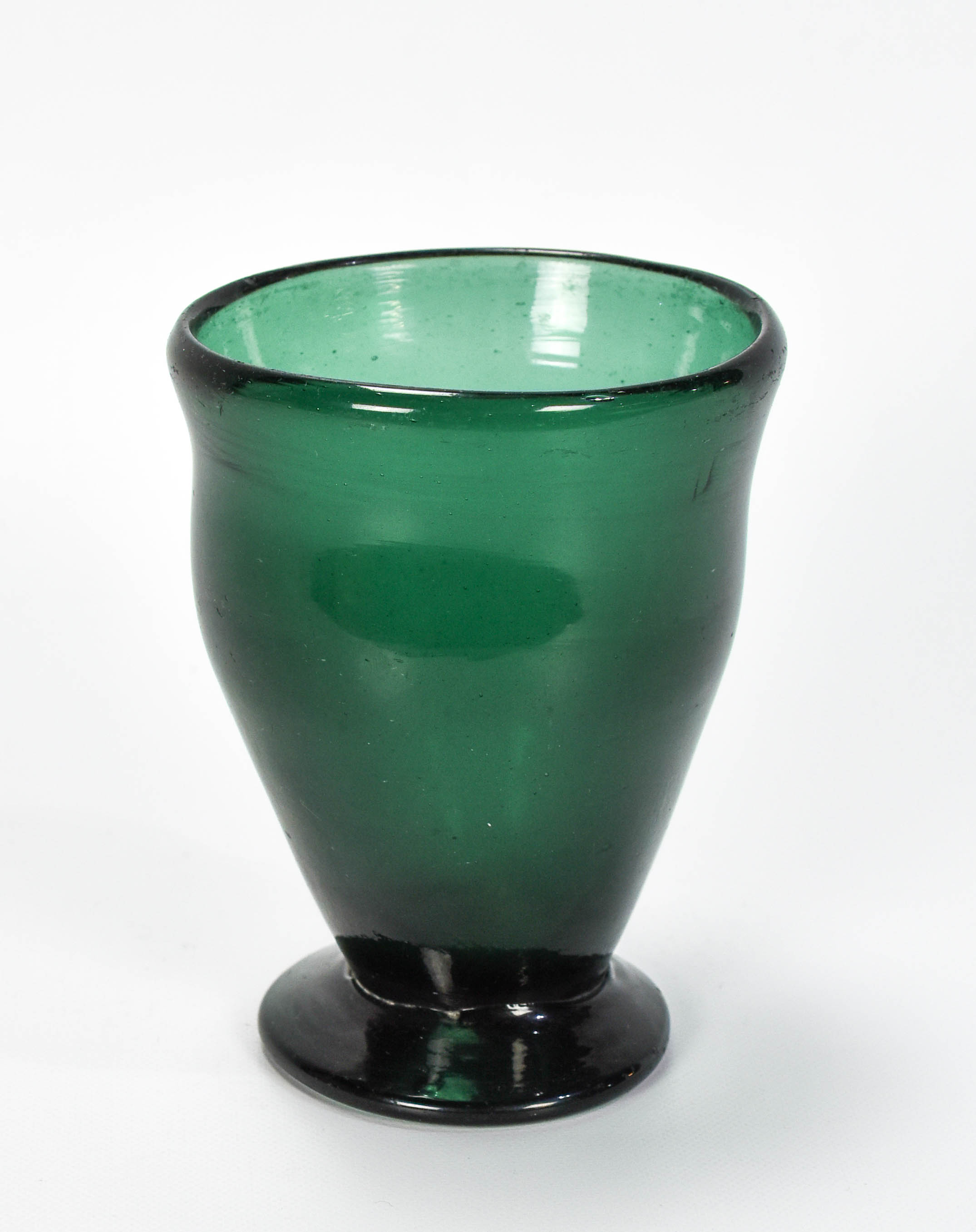 Green Free Blown Saratoga Glass Footed Vase-McKearin