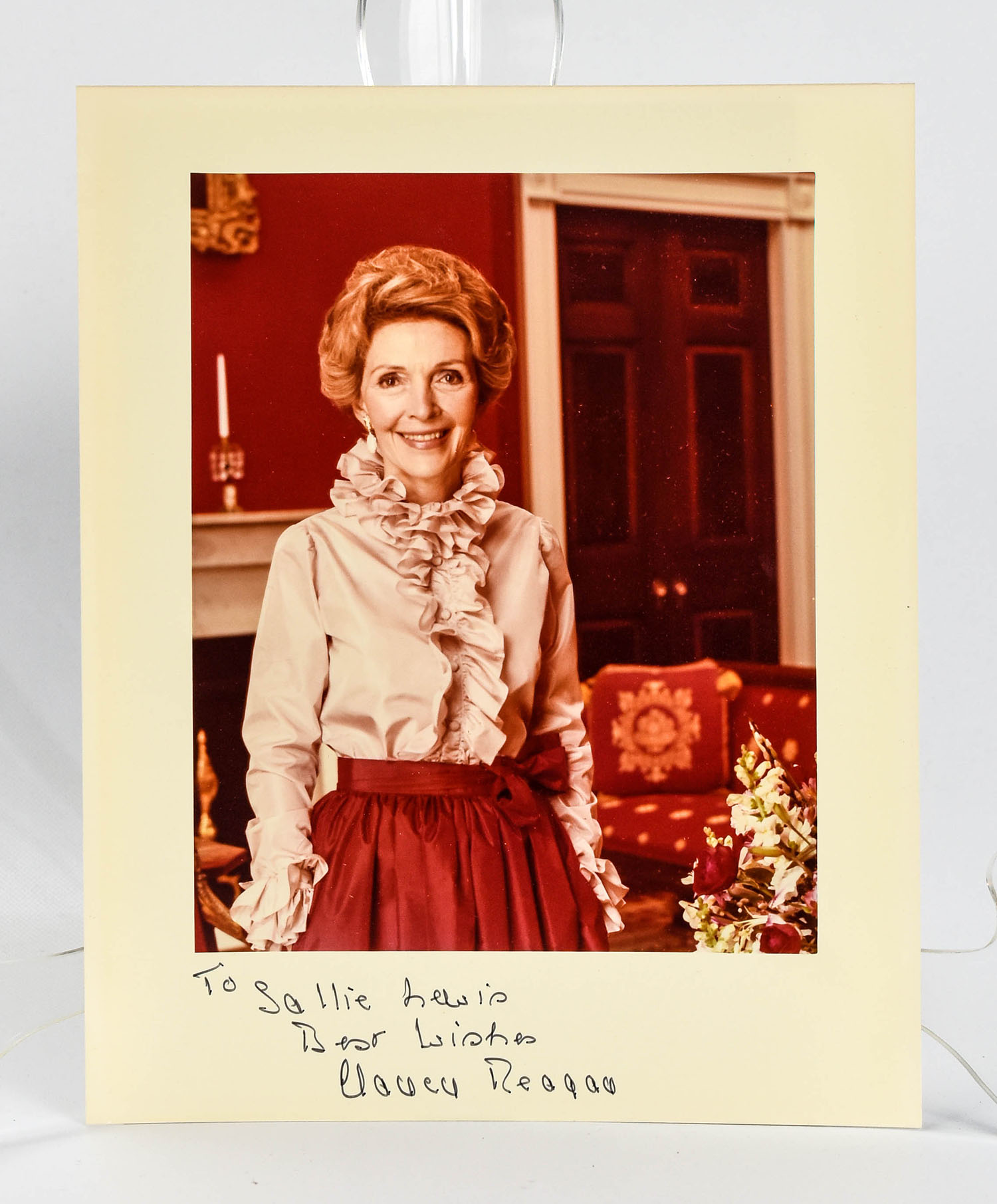 Nancy Reagan Ink Signed Photo to Sallie Lewis