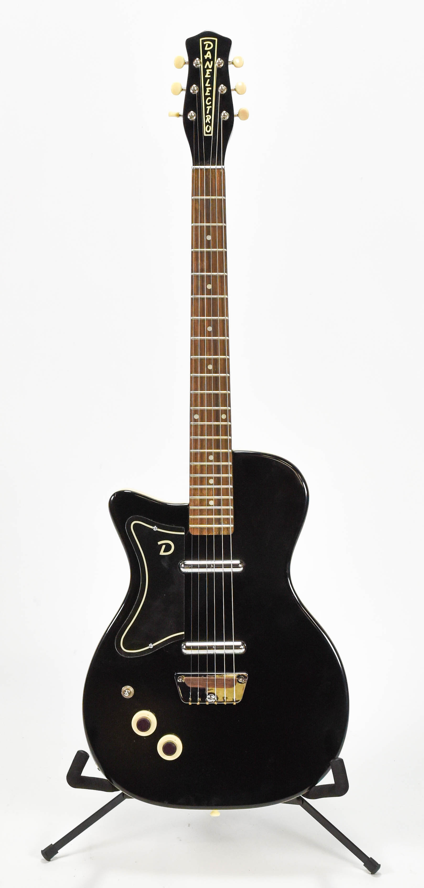 Black Danelectro Electric Guitar Lipstick Pick-Ups